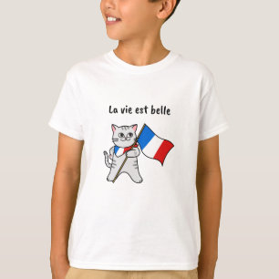 Camiseta Gato francês La vie est belle