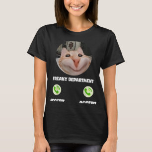 Camiseta Gato Freaky Chame-me de Humor Engraçado Tee