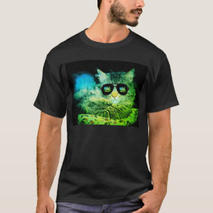 Camiseta Gato frio do anjo nos óculos de sol