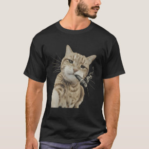 Camiseta Gato Fumando Cigarro Gatinho Meme Engraçado