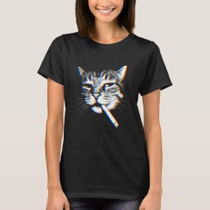 Camiseta Gato Fumando Cigarro Meme Cig Divertido