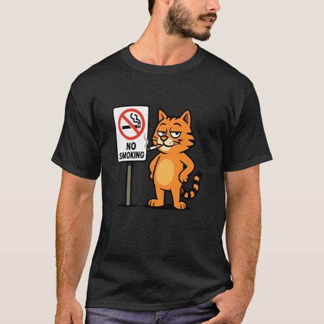 Camiseta Gato Fumando Cigarro T (Frente)