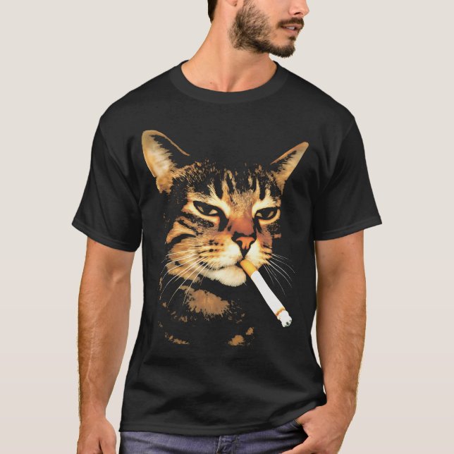 Camiseta Gato Fumando Um (Frente)