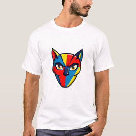 Camiseta Gato Futebol Cara | Colorido Inspirado no Futebol
