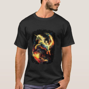 Camiseta Gato Galáctico Montando Unicórnio