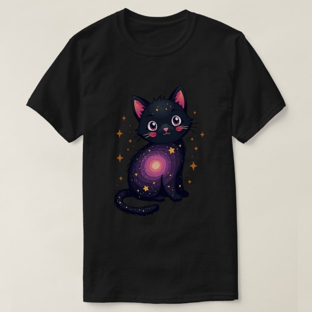 Camiseta Gato Galáxia (Frente do Design)