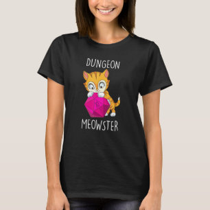 Camiseta Gato Gamer Gato Nerdy D20 Dados Rpg Gamer Masmorra