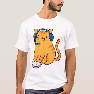 Camiseta Gato Gamer Kawaii