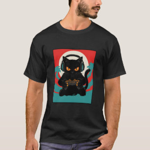 Camiseta Gato Gamer Legal Fantasia Sombria Vibrações de Con