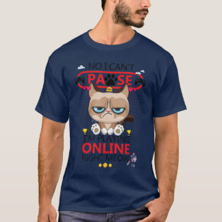 Camiseta Gato Gamer Não Posso Pausar Agora Mesmo Vídeo Game