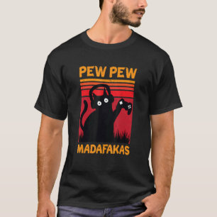 Camiseta Gato Gamer Pew Pew Gatos Vintage Retro Crianças