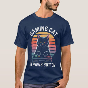 Camiseta Gato Gamer Sem Patas Botão Garota Gamers