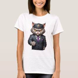 Camiseta Gato gangster raivoso, gato engraçado