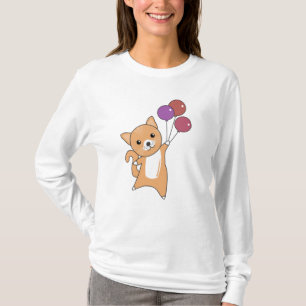 Camiseta Gato Gatinho Balões Cachorros Cachorros Gatos Verm