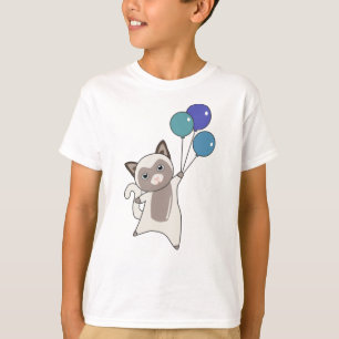 Camiseta Gato Gatinho Balões Cachorros Cinzas