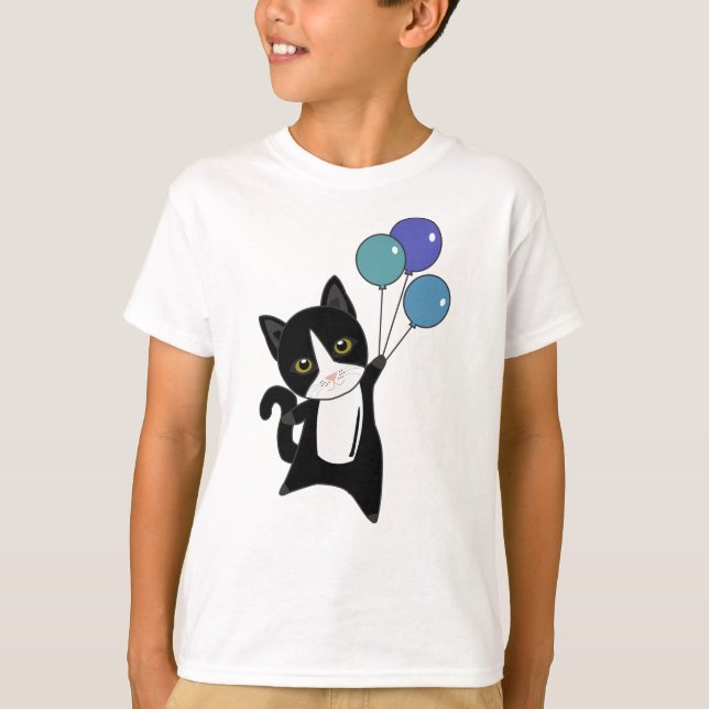 Camiseta Gato Gatinho Balões de Gatinhos Cachorros Gatos (Frente)