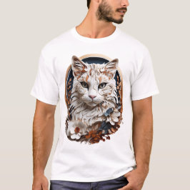 Camiseta gato,gatinho com flor