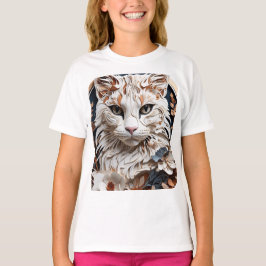 Camiseta gato,gatinho com flor