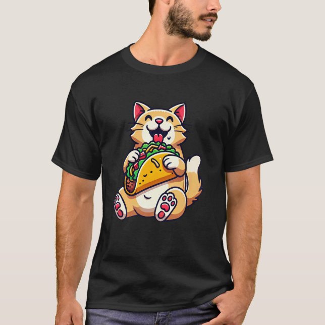 Camiseta Gato Gatinho Comendo Taco (Frente)