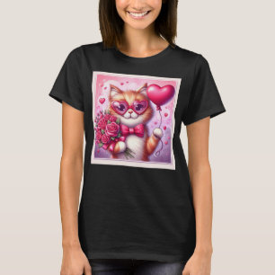 Camiseta Gato/gatinho Dia de os namorados