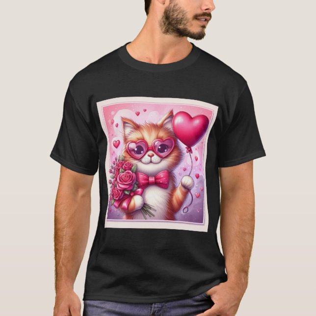 Camiseta Gato/gatinho Dia de os namorados (Frente)