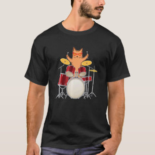 Camiseta Gato Gatinho Hippie Legal Tocando Seu Conjunto de