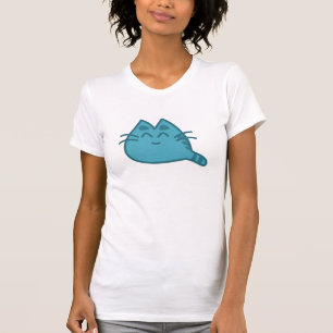 Camiseta Gato Gatinho Sorridente Azul