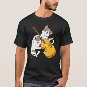 Camiseta Gato Gatinho Tocando Violoncelo Gato Tocador de V
