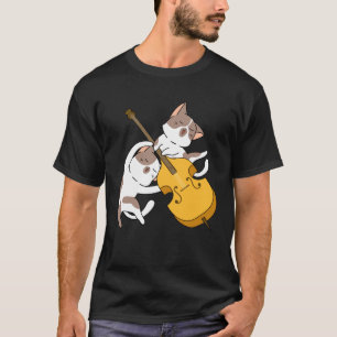Camiseta Gato Gatinho Tocando Violoncelo Gato Tocador de V