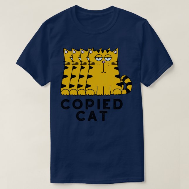 Camiseta Gato-Gato Copiado Animal Pun 1 (Frente do Design)