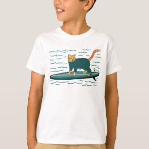Camiseta Gato Gato de Surfe