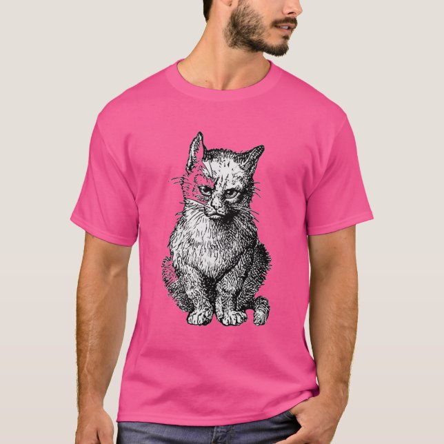 Camiseta Gato-gato-do-mato-bonito-de-saia-verde (Frente)