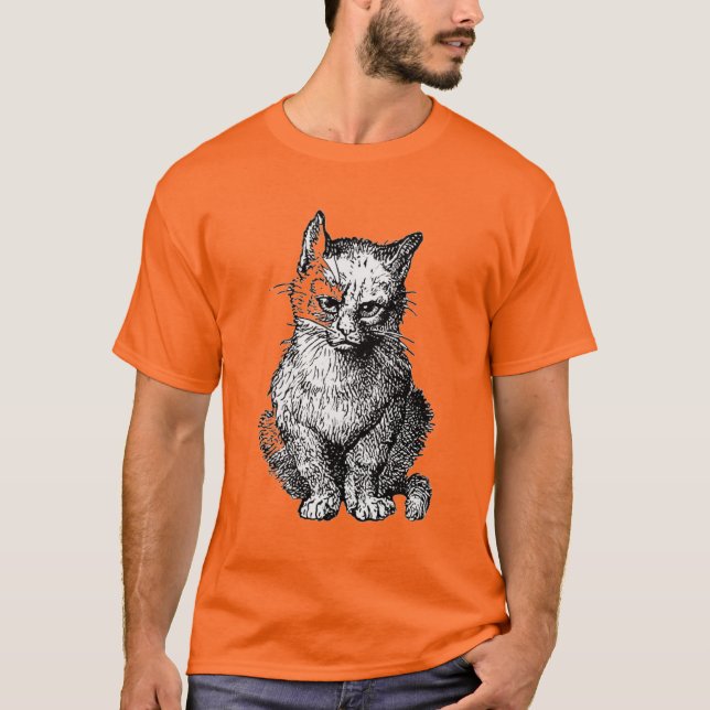 Camiseta Gato-gato-do-mato-bonito-de-saia-verde (Frente)