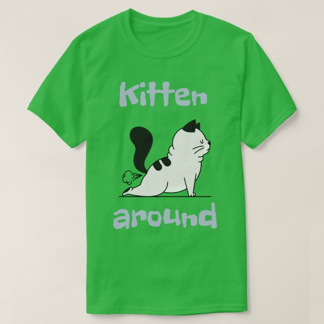 Camiseta Gato Gato Em Torno De Gato Fart Engraçado (Frente do Design)