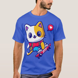 Camiseta Gato-Gato-Gato-Gato Brincando Cartoon-de-skate1