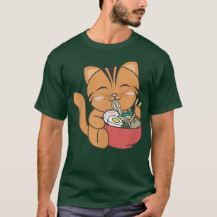 Camiseta Gato Gato Gato Gato De Gato Gato De Ramen Noodles 