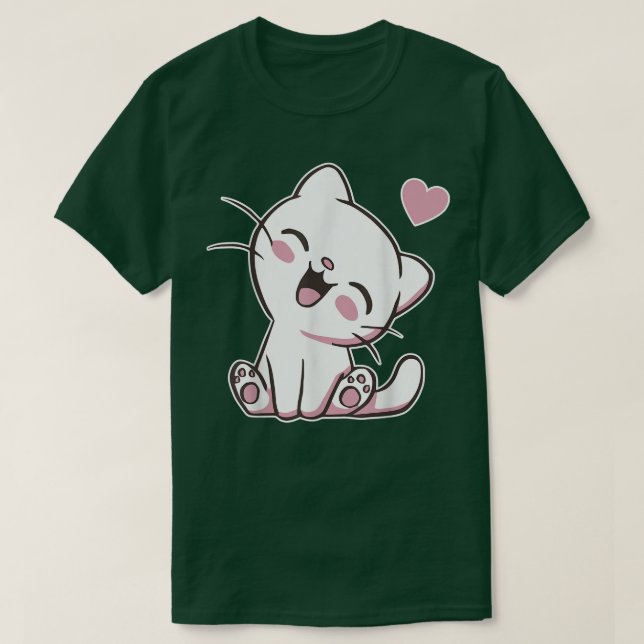 Camiseta Gato-Gato-Gato-Gato-Gato Adorável Kawaii Kitten  (Frente do Design)