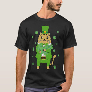 Camiseta Gato Gato Gato-Gato-Gato Leprechaun Lucky Shamrock