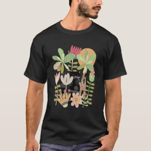 Camiseta Gato Gato Gato Gato Gato Preto Na Floresta Da Selv