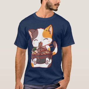 Camiseta Gato-Gato-Gato-Gato-Grito Anime Noodles Japoneses