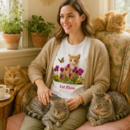 Camiseta Gato-Gato-Gato-Gato-Mão/Gato-de-Ouro-Laranja Branc