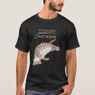 Camiseta Gato Gato Gato Gato Preguiçoso E Bravo Para Fazer