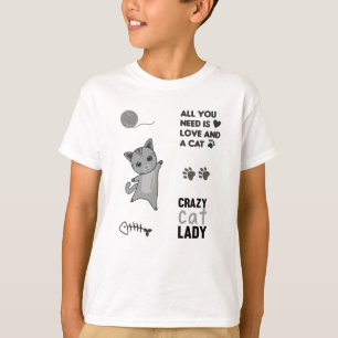 Camiseta Gato Gato Gato Gato Vestido Pintel Dito Penas