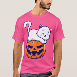 Camiseta Gato Gato Gato Gelado Na Cartografia De Abóbora No