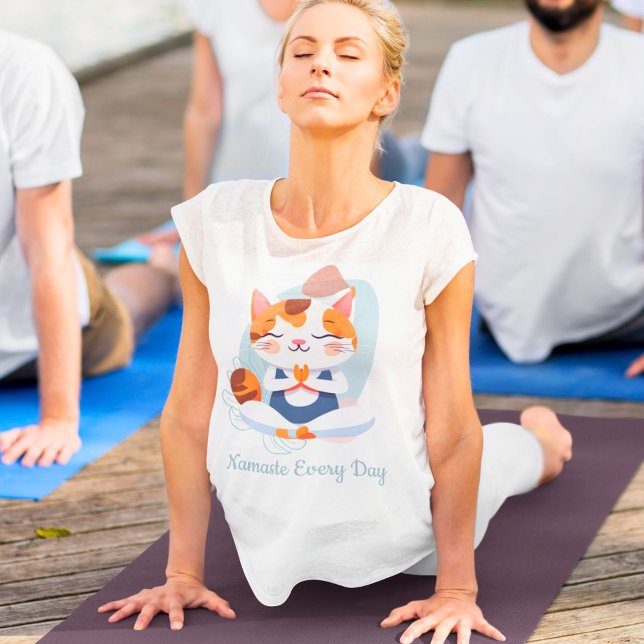 Camiseta Gato Gato Gato Gelado Professora Mãe Mulheres Pres (Cute Cat Yoga Lover Teacher Mom Women Gift)