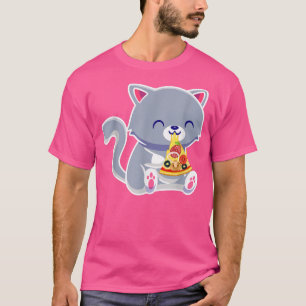 Camiseta Gato Gato Gato Kawaii Anime de Gata Pizza Animes A