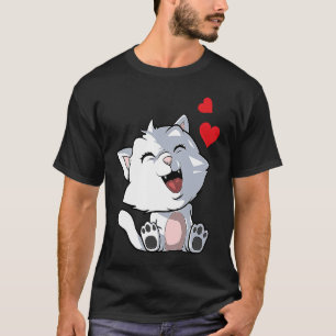 Camiseta Gato Gato Gelado com Corações 2