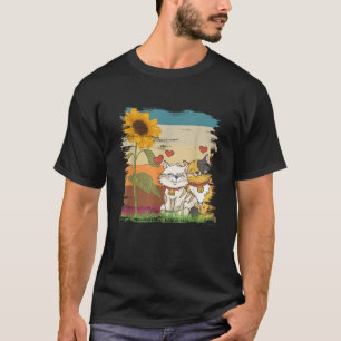 Camiseta Gato-Gato-Grito Flores Amarelas Floristas Presente