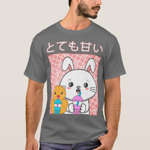 Camiseta Gato-Gato-Grito Pato Boba Tea Bubble Kawaii Tea Gr