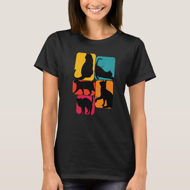 Camiseta Gato gatos Retro (Frente)
